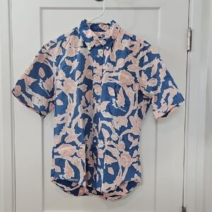 Reyn Spooner Blue and Pink Men's Aloha Shirt